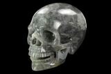 Carved, Grey Smoky Quartz Crystal Skull #127569-1